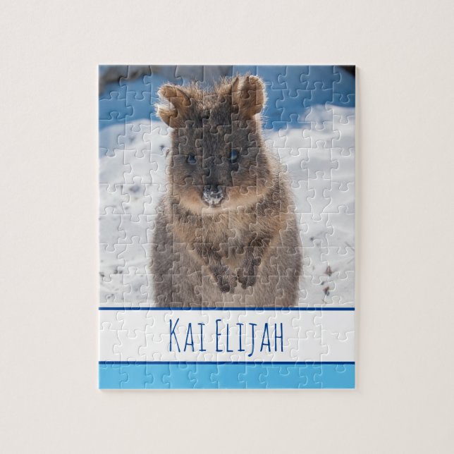 Puzzle Niños Blue Boys Quokka Beach Personalizado (Vertical)