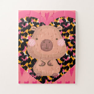 Puzzle Niños Cabybara y Corazones