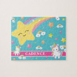 Puzzle Niños con unicornio arcoiris mágico personalizados
