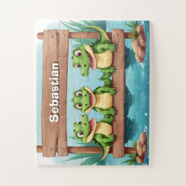 Puzzle Niños de cocodrilo lindo personalizados