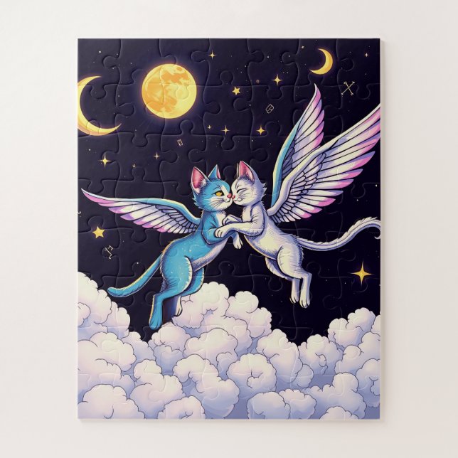 Puzzle Niños de dos gatos angélicos (Vertical)