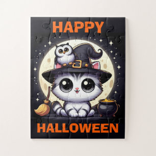 Puzzle Niños de gatos y búhos