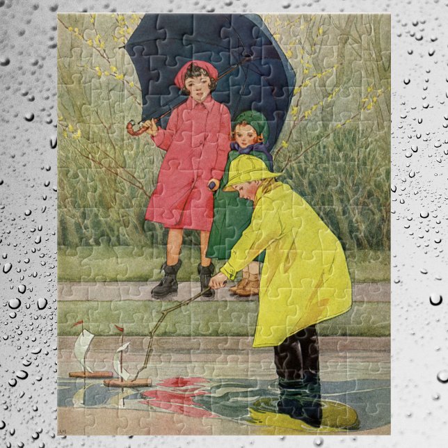 Puzzle Niños de la época jugando a las charcutería Lluvia (Subido por el creador)