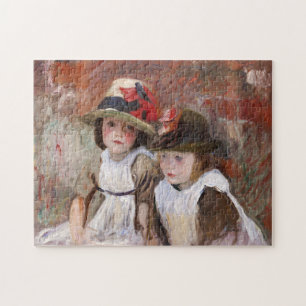 Puzzle Niños del pueblo con sombrero de sol de John Singe