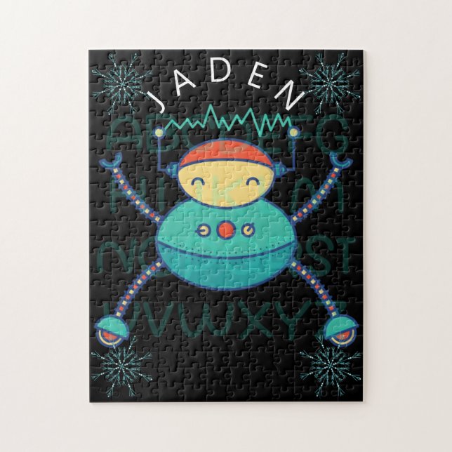 Puzzle Niños Educación ABC Alfabeto Robot Snowflake Robot (Vertical)