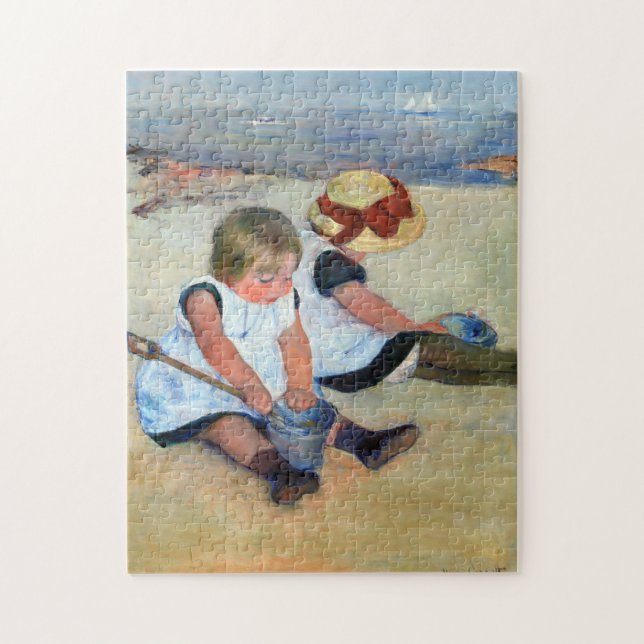 Puzzle Niños en la playa, Cassatt (Vertical)