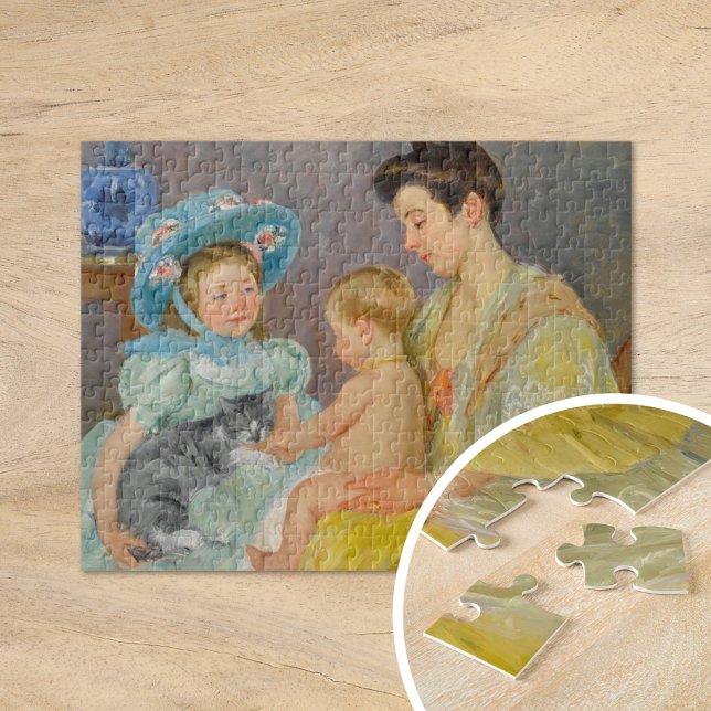 Puzzle Niños jugando con un gato | Mary Cassatt (Subido por el creador)