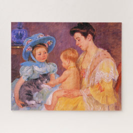 Puzzle Niños jugando con un gato (por Mary Cassatt)