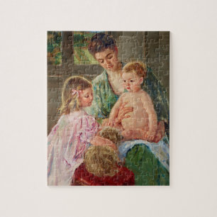 Puzzle Niños jugando con un perro por Mary Cassatt