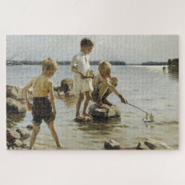 Puzzle Niños jugando en la costa (por Albert Edelfelt)