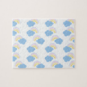 Puzzle Niños Lindos Nubes Arcoíris Caprichosos