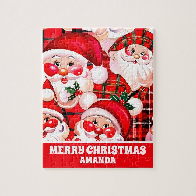 Puzzle Niños Navidades de la Vieja Roja de Santa Claus (Vertical)