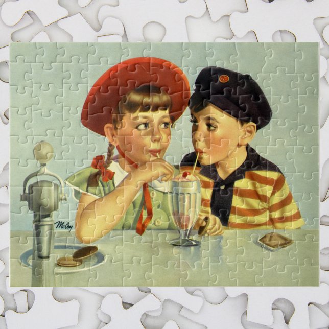 Puzzle Niños, niños y Chicas de la época compartiendo un  (Subido por el creador)