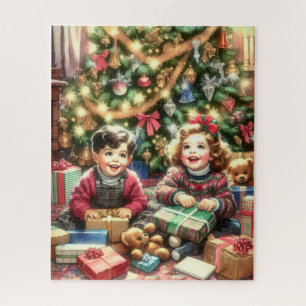 Puzzle Niños nostálgicos dulces en Navidades de ida y vue