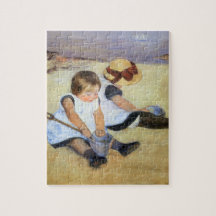Niños pequeños jugando en la playa (Mary Cassatt)
