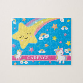 Puzzle Niños personalizados con unicornio arcoiris mágico