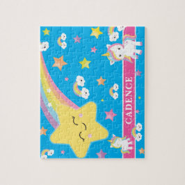 Puzzle Niños personalizados con unicornio arcoiris mágico