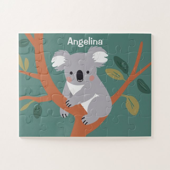 Puzzle Niños personalizados de Cute Koala (Horizontal)
