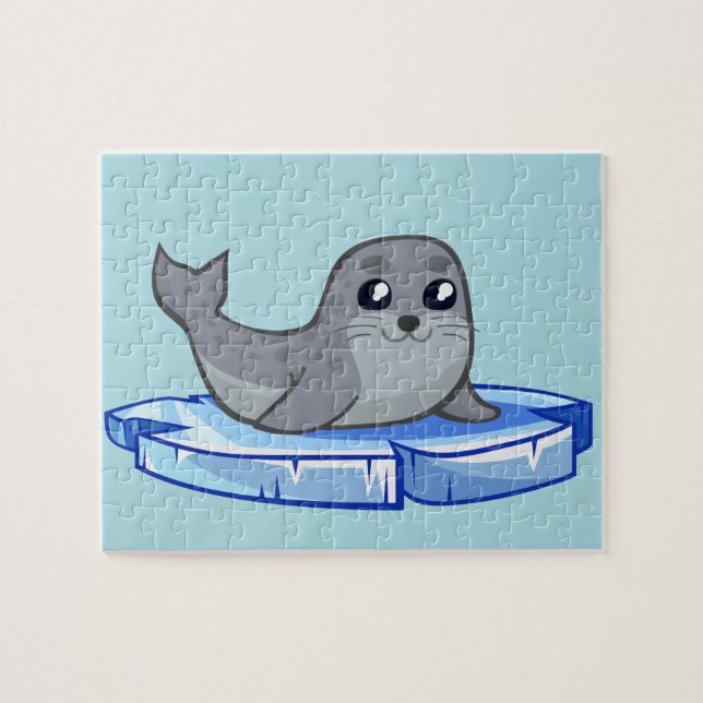 Puzzle Niños personalizados de foca de bebé (Horizontal)