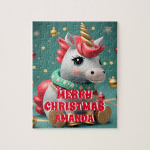 Niños personalizados de Navidades de unicornio