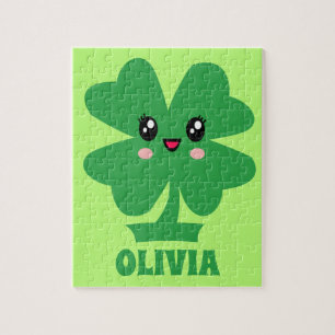 Puzzle Niños personalizados de Shamrock verde