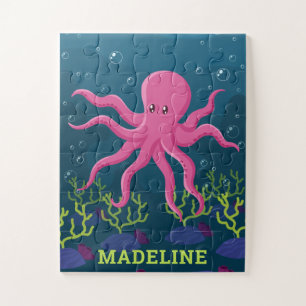 Puzzle Niños personalizados del océano marino de pulpo su