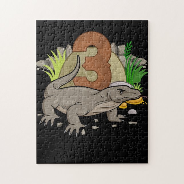 Puzzle Niños Reptile de dragón Komodo de 3 años de edad (Vertical)