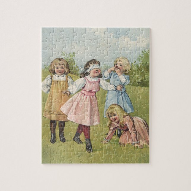 Puzzle Niños victorianos de época juegan al blasfemo de c (Vertical)