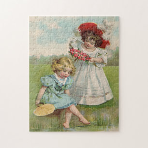 Puzzle Niños Victorianos Jardín de Verano Antiguo