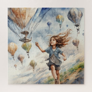 Puzzle niños volando cometas