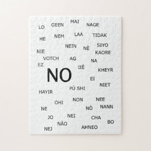 Puzzle "NO   " en diferentes idiomas