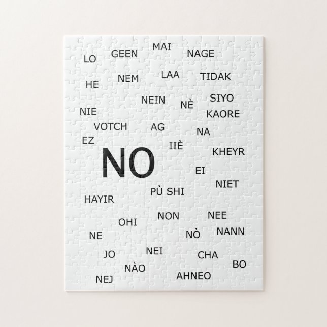 Puzzle " NO " en diferentes idiomas (Vertical)