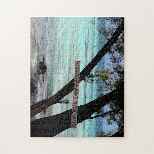 Puzzle No hay tumbonas en el agua. Gran Caimán (Vertical)