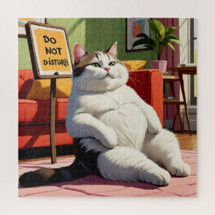 Puzzle No molestar al gato gordo divertido