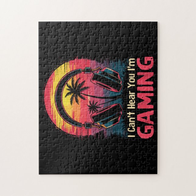 Puzzle No puedo oírte estoy jugando videojuegos divertido (Vertical)