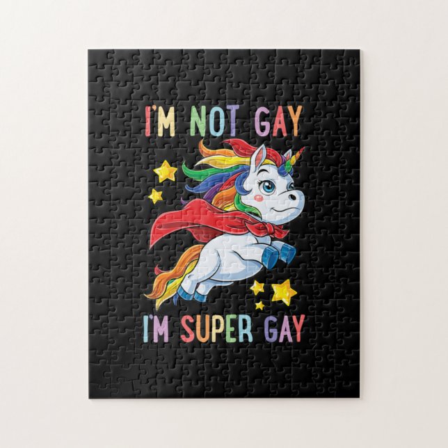 Puzzle No soy gay, estoy super orgullo gay, Bandera LGBT  (Vertical)