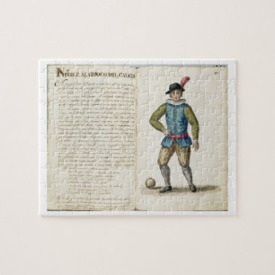 Puzzle Noble que juega al fútbol, veneciano (manuscrito)