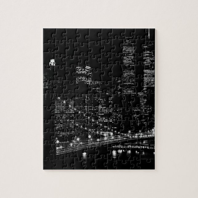 Puzzle Noche Black & White New York City (Vertical)