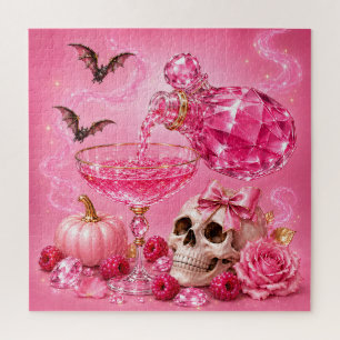 Puzzle Noche de chicas de Halloween rosa   Fiesta de cóct
