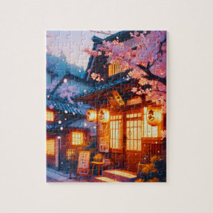 Puzzle Noche de Flor de Cerezo en el Antiguo Japón