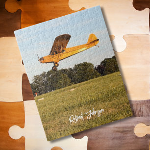 Puzzle Noche de juego de foto de avión Piper Cub personal