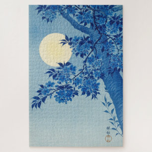 Puzzle Noche de la luna Árbol azul luna