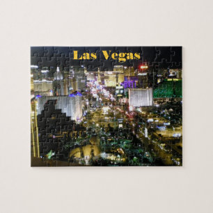 Puzzle Noche de la opinión aérea de la tira de Las Vega