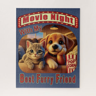 Puzzle Noche de la película - Mejor Amigo del Furry - Gat