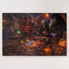 Puzzle Noche de objetivo bruja espeluznante y fantasía de