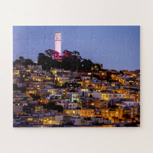 Puzzle noche de verano San Francisco Coit Tower hogares 