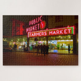 Puzzle Noche en el mercado público de Seattle