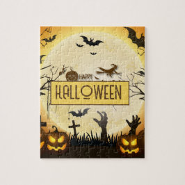 Puzzle Noche espeluznante de Halloween con diseño otoñal