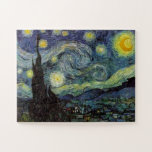 Puzzle Noche estrellada - Arte de pintura de van Gogh<br><div class="desc">Desde la lámpara de Nuenen del minero hasta la que colocó en su ventana siguiendo la escena con Gauguin; desde la estrella de la noche que observó en 1875 en Corot Olive Orchard hasta la carta que le escribió a su hermano en agosto de 1888, en la que decía: "Algún...</div>
