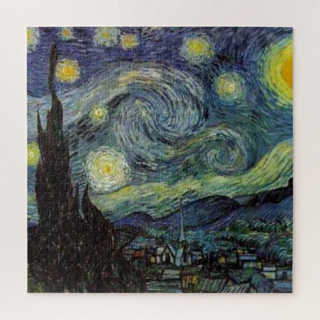 Puzzle Noche estrellada - Arte de pintura de van Gogh (Vertical)